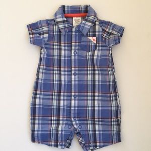 NWOT Carter's Baby Boy Romper plaid - Newborn